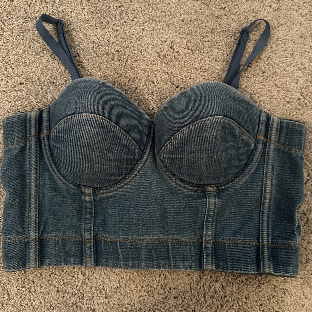 Jean bustier top